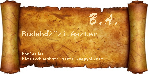 Budaházi Aszter névjegykártya